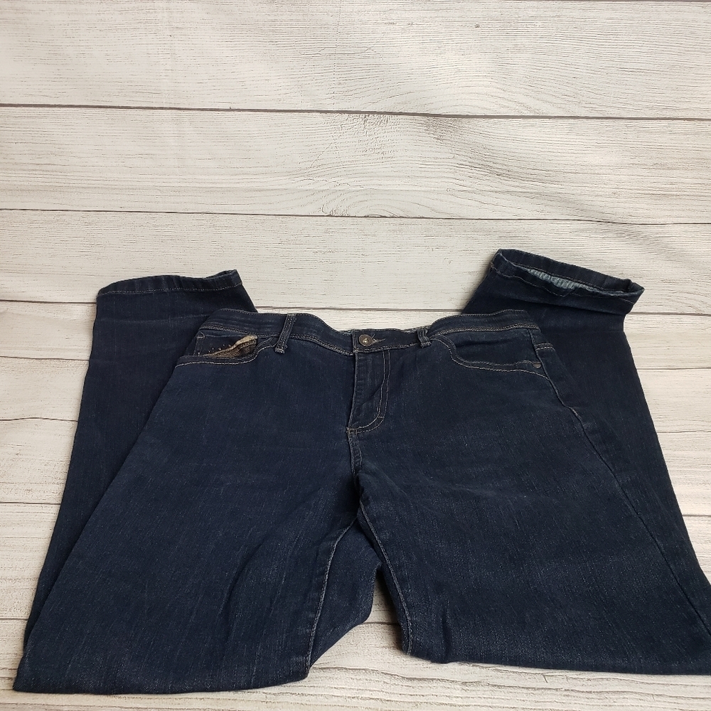 Gloria Vanderbilt Dark Wash Embellished Missy Jeans 10‎
